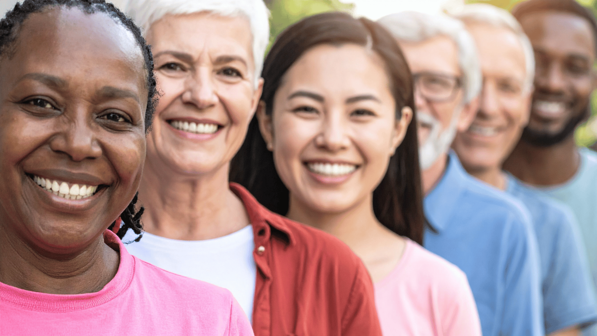 A group of smiling diverse people